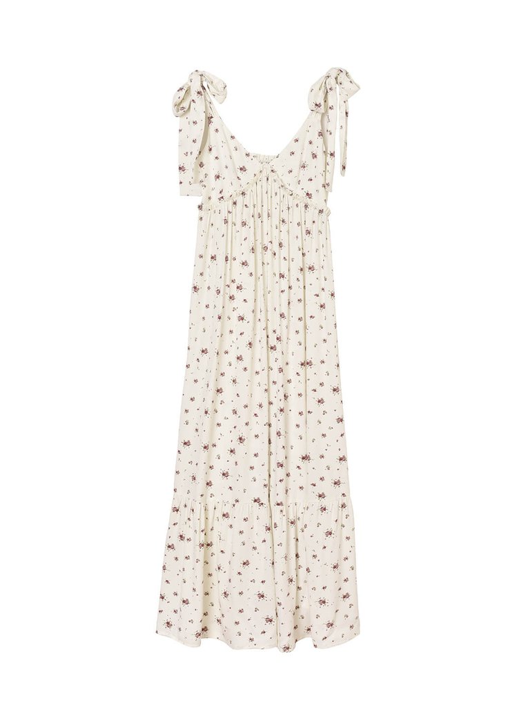 Rosalina Floral White Slip Dress - Marshmallow
