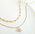 Adorned Layered Freshwater Pearl Necklace In 18K Gold Plated Stainless Steel