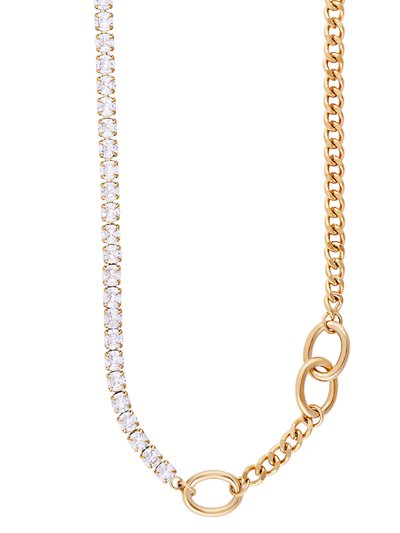 Simply Rhona Allure Stone Chunky Chain Necklace In 18K Gold Plated Stainless Steel product