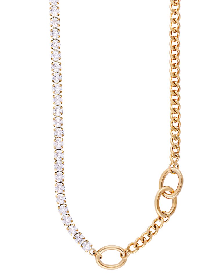 Allure Stone Chunky Chain Necklace In 18K Gold Plated Stainless Steel - Gold