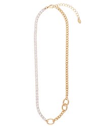 Allure Stone Chunky Chain Necklace In 18K Gold Plated Stainless Steel