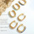 Aqua Enamel U Hoop Earrings In 18K Gold Plated Stainless Steel
