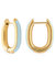 Aqua Enamel U Hoop Earrings In 18K Gold Plated Stainless Steel
