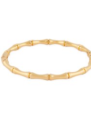 Bamboo Link Hinge Bangle In 18K Gold Plated Stainless Steel - Gold
