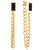 Black Baguette Chain Earrings In 18K Gold Plated Stainless Steel