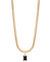 Black Stone Herringbone Chain Necklace In 18K Gold Plated Stainless Steel - Gold, Black