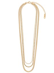 Cascade Layered Chain Necklace In 18K Gold Plated Stainless Steel