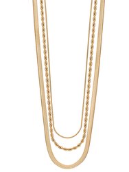 Cascade Layered Chain Necklace In 18K Gold Plated Stainless Steel - Gold