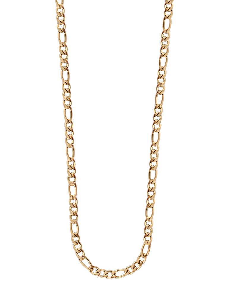 Classic Figaro Necklace In 18K Gold Plated Stainless Steel - Gold