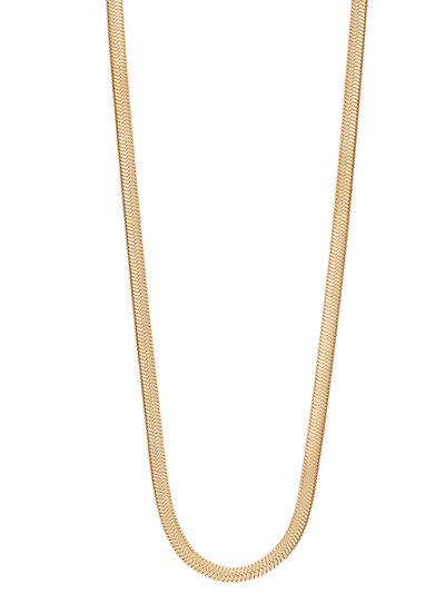 Simply Rhona Classic Herringbone Necklace In 18K Gold Plated Stainless Steel product
