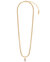 Crystal Stone Herringbone Chain Necklace In 18K Gold Plated Stainless Steel