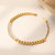 Cuban Chain With Stones Bracelet In 18K Gold Plated Stainless Steel