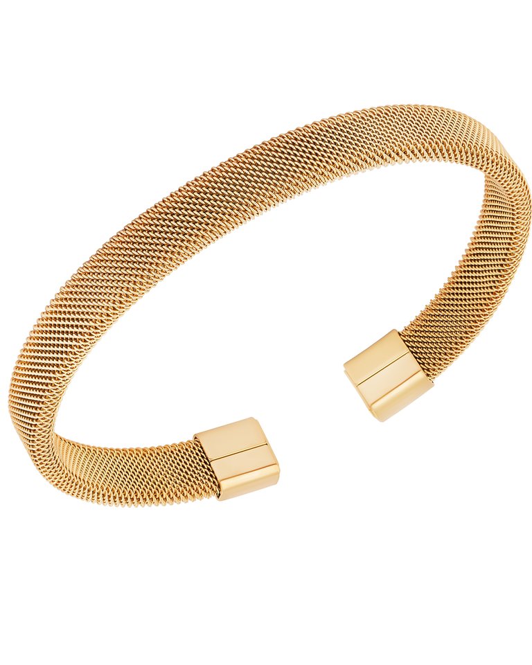 Cuff Bangle Bracelet In 18K Gold Plated Stainless Steel - Gold