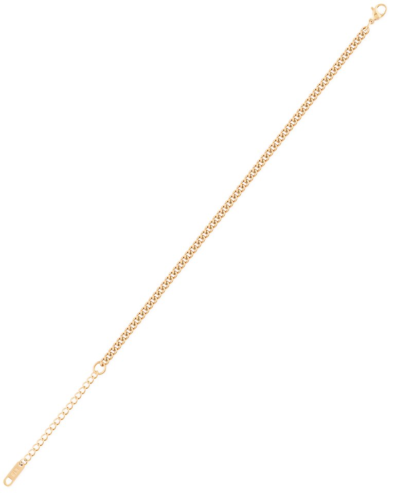Curb Chain Bracelet In 18K Gold Plated Stainless Steel