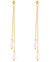 Double Drop Pearl Chain Earrings In 18K Gold Plated Stainless Steel - Gold
