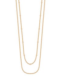 Double Layer Drape Necklace In 18K Gold Plated Stainless Steel - Gold