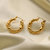 Double Twisted Hoop Earrings In 18K Gold Plated Stainless Steel