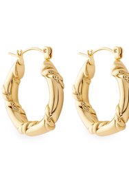 Double Twisted Hoop Earrings In 18K Gold Plated Stainless Steel - Gold