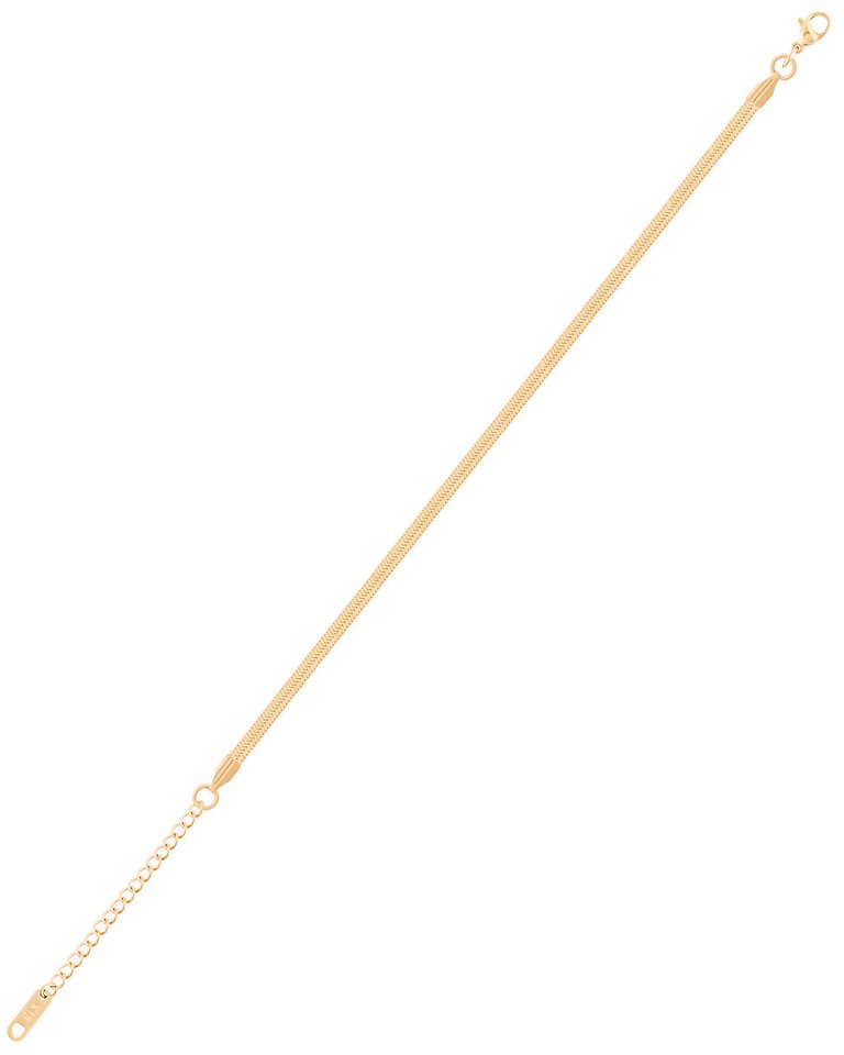 Elegant Herringbone Chain Bracelet In 18K Gold Plated Stainless Steel