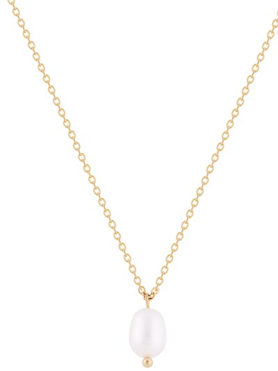 Simply Rhona Elegant Pearl 18" Chain Pendant Necklace In 18K Gold Plated Stainless Steel product