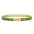Emerald Green Rectangle Stone Tennis Chain Bracelet In 18K Gold Plated Stainless Steel