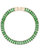 Emerald Green Rectangle Stone Tennis Chain Bracelet In 18K Gold Plated Stainless Steel - Gold, Green, Emerald