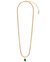 Emerald Stone Herringbone Chain Necklace In 18K Gold Plated Stainless Steel