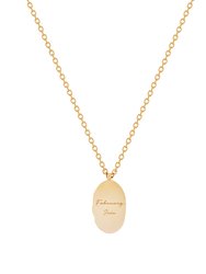 February Month Engraved Flower Pendant In 18K Gold Plated Stainless Steel