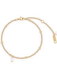 Fine Chain Bead Bracelet In 18K Gold Plated Stainless Steel - Gold