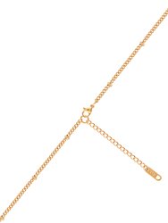Floral Charm Bead Chain Necklace In 18K Gold Plated Stainless Steel