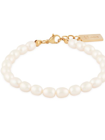 Simply Rhona Fluid Fresh Water Pearl Bracelet In 18K Gold Plated Stainless Steel product