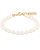 Fluid Fresh Water Pearl Bracelet In 18K Gold Plated Stainless Steel - Gold, White