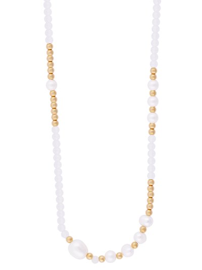 Simply Rhona Freshwater Pearl Bead Necklace In 18K Gold Plated Stainless Steel product