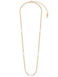 Grace Peal Necklace In 18K Gold Plated Stainless Steel - Gold