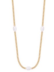 Grace Peal Necklace In 18K Gold Plated Stainless Steel