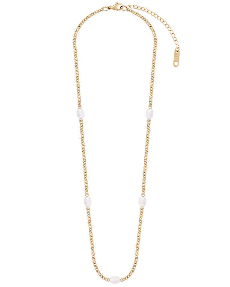 Grace Peal Necklace In 18K Gold Plated Stainless Steel - Gold