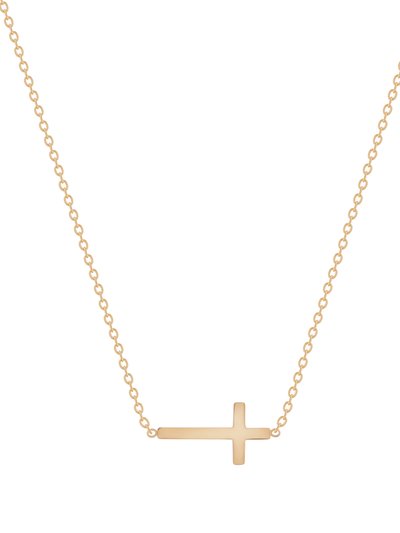 Simply Rhona Graceful Cross 18" Necklace Pendant Necklace In 18K Gold Plated Stainless Steel product