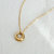 Halo 18" Pendant Necklace In 18K Gold Plated Stainless Steel