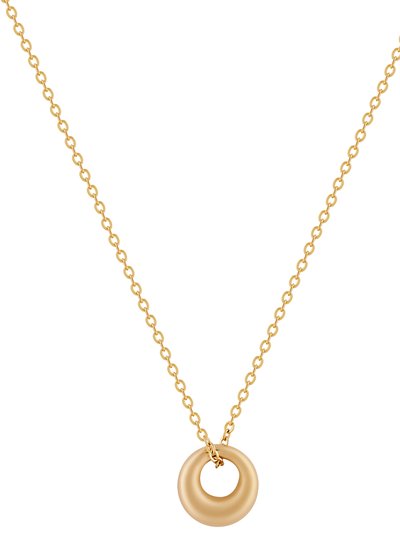 Simply Rhona Halo 18" Pendant Necklace In 18K Gold Plated Stainless Steel product