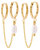 Infinity Pearl Double Huggie Hoop Earrings In 18K Gold Plated Stainless Steel - Gold