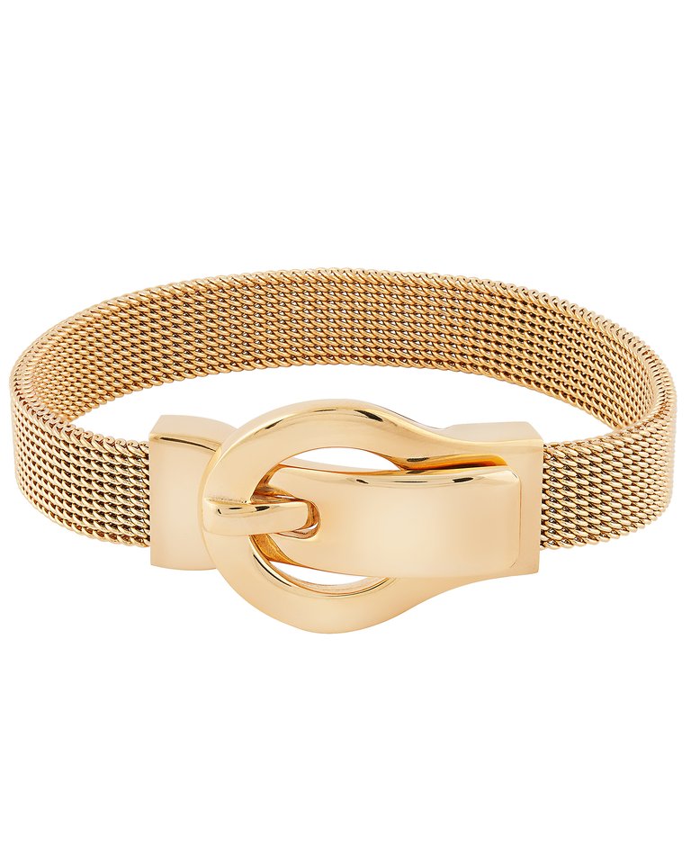 Italian Belt Buckle Bracelet In 18K Gold Plated Stainless Steel