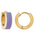 Lilac Enamel Huggie Hoop Earrings In 18K Gold Plated Stainless Steel