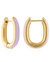 Lilac Enamel U Hoop Earrings In 18K Gold Plated Stainless Steel