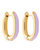 Lilac Enamel U Hoop Earrings In 18K Gold Plated Stainless Steel - Gold, Lilac