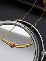 Love Knot Pendant Necklace In 18K Gold Plated Stainless Steel