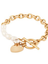 Love Pearl OT Bracelet In 18K Gold Plated Stainless Steel - Gold