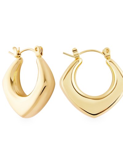 Simply Rhona Luxury Geometric Creole Hoop Earrings In 18K Gold Plated Stainless Steel product