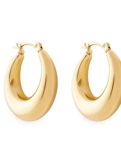 Simply Rhona Minimalist Creole Earrings In 18K Gold Plated Stainless Steel product
