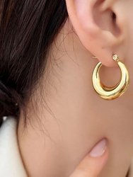 Minimalist Creole Earrings In 18K Gold Plated Stainless Steel