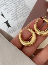 Minimalist Creole Earrings In 18K Gold Plated Stainless Steel